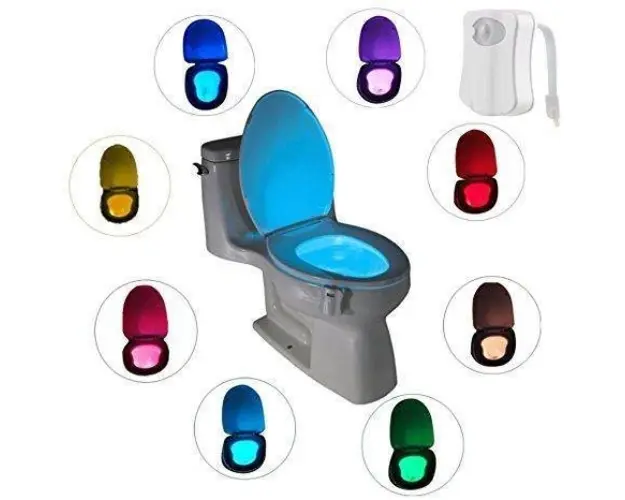 Led pentru vasul de toaleta cu senzor infrarosu de miscare si 8 lumini