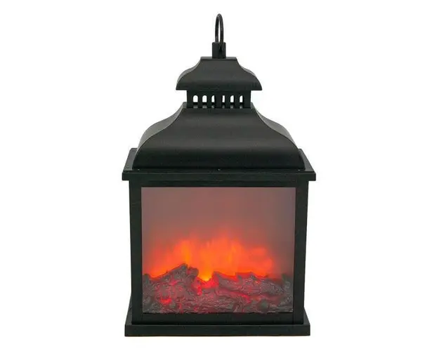 Felinar decorativ, model semineu, 25x15x39 cm, negru