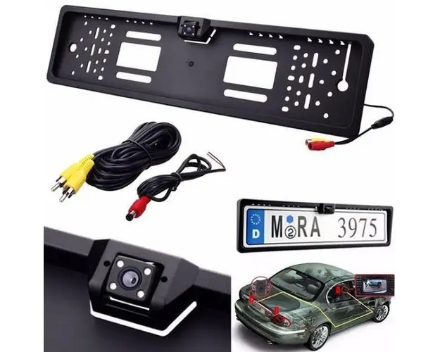Suport pentru numar auto cu camera video marsarier incorporata