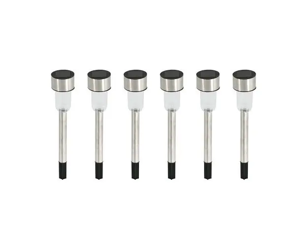 Lampa solara stick inox, H 36 cm, set 6 bucati