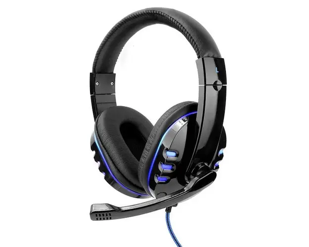 Casti Audio Gaming cu LED, Microfon rotativ, Negru