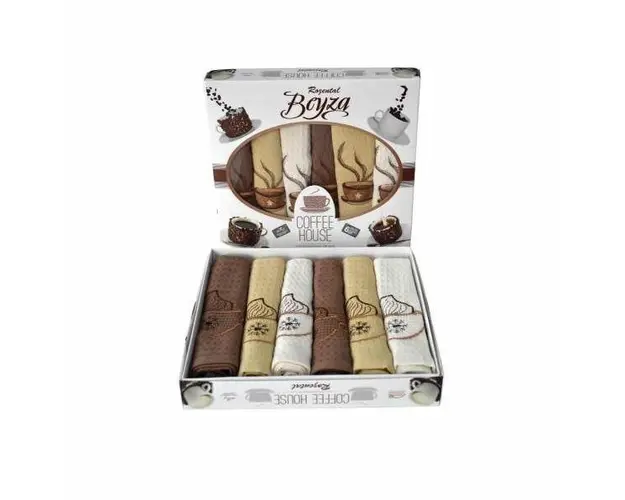 Set 6 prosoape de bucatarie din bumbac 100% Coffee House