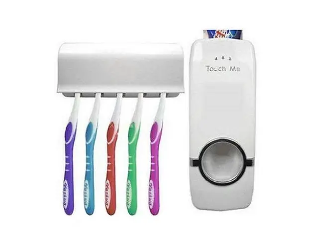 Dozator pasta de dinti prevazut cu suport pentru 5 periute