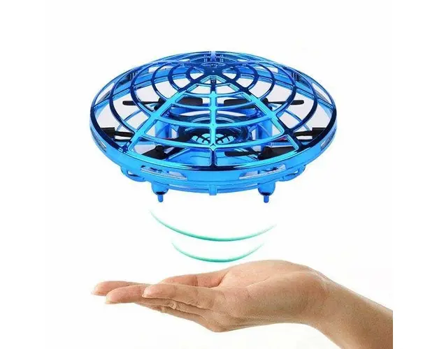 Mini drona OZN, disc zburator interactiv cu senzori infrarosu, lumina LED