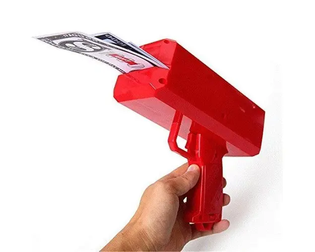 Distractie garantata: Jucarie pistol de aruncat bani