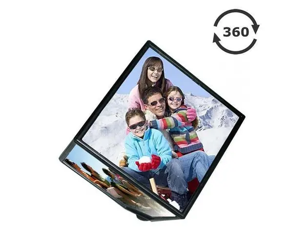 Cub rotativ cu 6 fotografii intr-o singura rama. Rotire 360 grade.