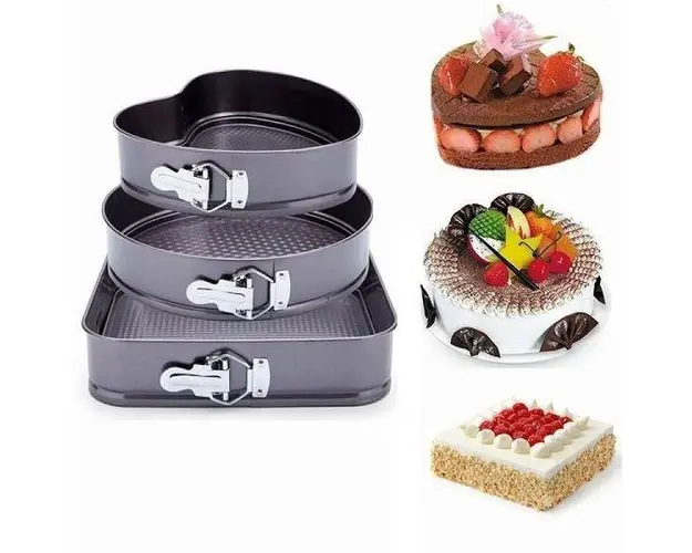 Set 3 forme pentru prajituri - forma rotunda, patrata si inima