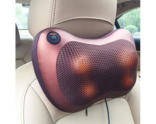 Perna electrica pentru masaj cu incalzire, 4 role de masaj, adaptor auto inclus