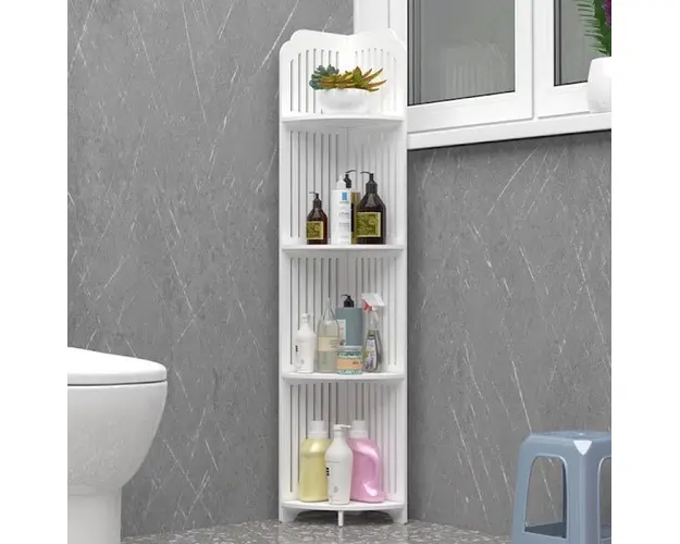Etajera de colt pentru baie sau bucatarie, cu 4 polite, 120cm