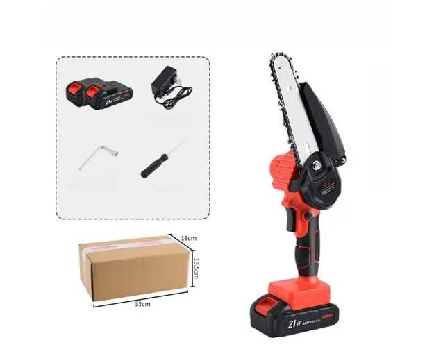 Mini fierastrau electric fara fir, cu lant 6 inch si 2 acumulatori 2000mah, 24V