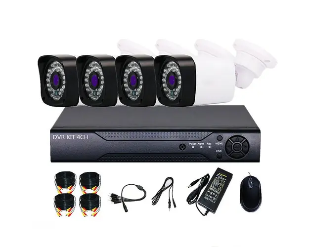 Sistem de supraveghere cu 4 sau 8 camere exterior 1080P, Kit DVR, compresie video H.265