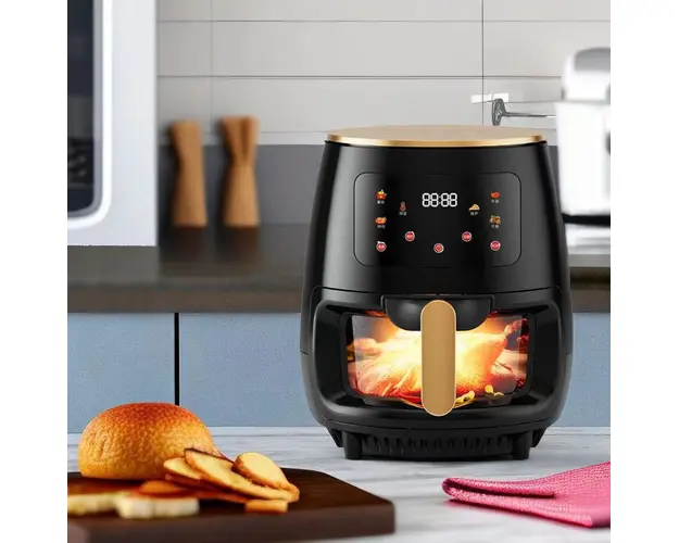 Friteuza cu aer cald, S-18 Air Fryer, 2400W, afisaj digital, LCD Touch control
