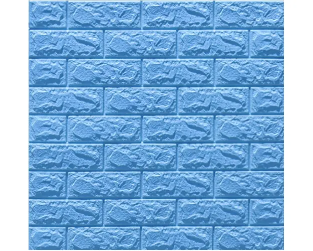 Tapet 3D caramizi albastre, auto-adeziv pentru interior, 70 x 77 cm
