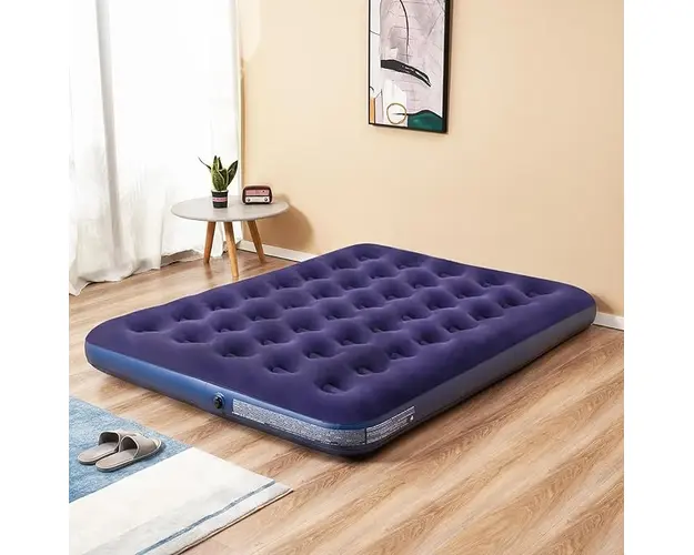 Saltea gonflabila pentru camping, plaja, 2 persoane, PVC si catifea