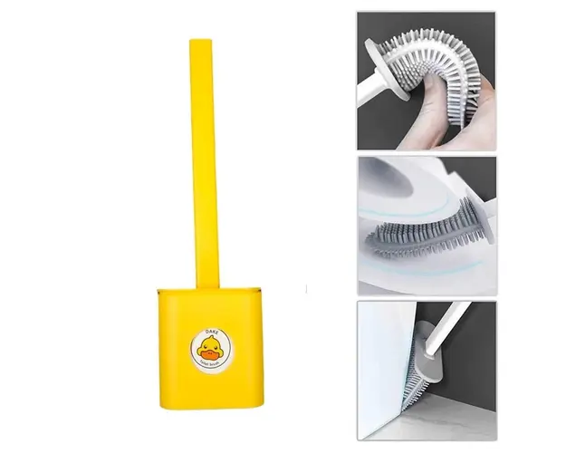 Perie pentru WC din silicon cu cap flexibil