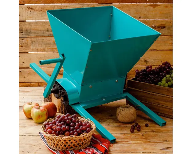 Zdrobitor manual struguri 20L, capacitate lucru 350 kg/h, tamburi din otel tratat pentru uz alimentar