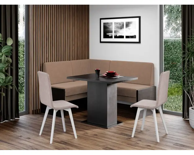 Set Coltar Bucatarie Smart Blur 4/Pal Wenge + Masa + 2 Scaune Rosa Rino 6