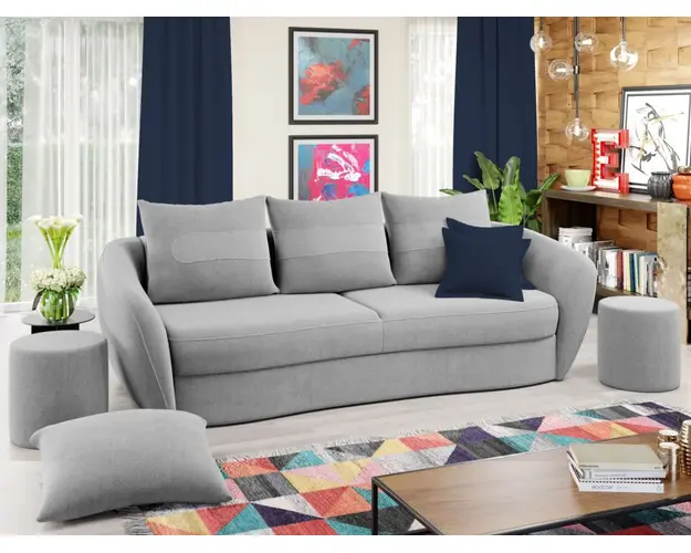 Canapea Velur Gri Deschis