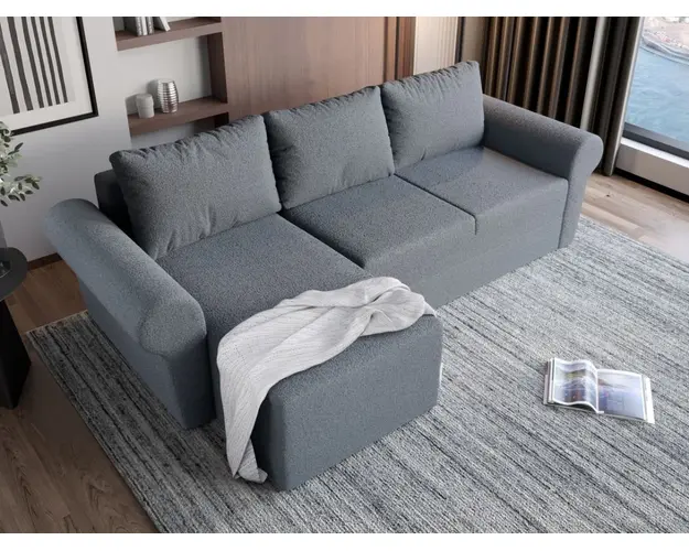 Coltar Extensibil Bonito plusat aspect lana gri