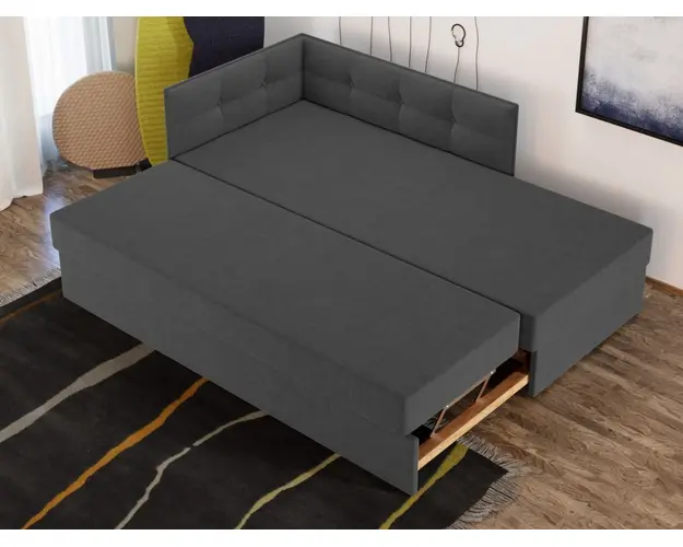 Divan / Pat tapitat Gri Antracit Story Extensibil