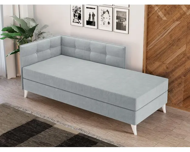 Divan / Pat o persoana tapitat Gri Deschis Story Fix