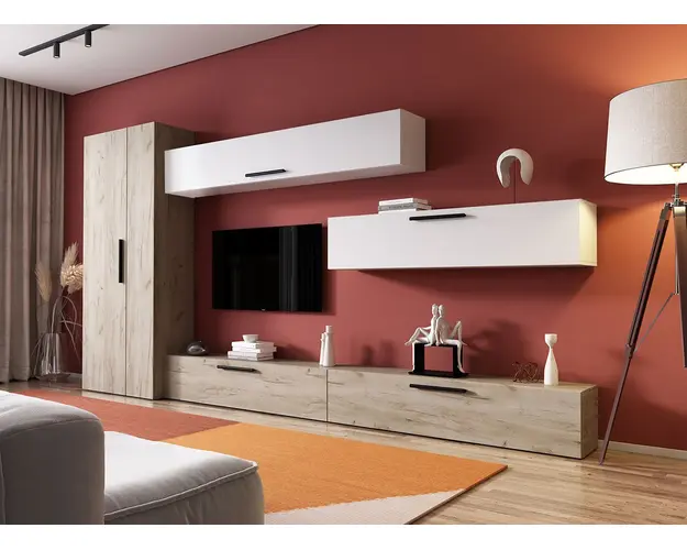 Living Pati 023 - Mobila Sufragerie Stejar + Alb