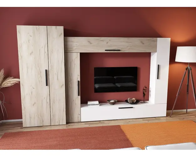 Living Pati 027 - Mobila Sufragerie Stejar + Alb