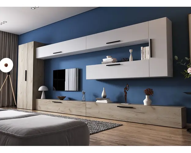 Living Pati 041 - Mobila Sufragerie Stejar + Alb