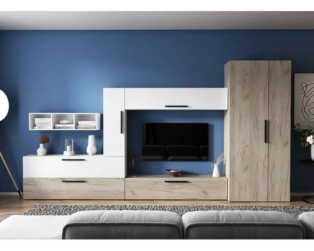 Living Pati 044 - Mobila Sufragerie Stejar + Alb