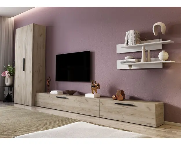 Living Pati 059 - Mobila Sufragerie Stejar + Alb