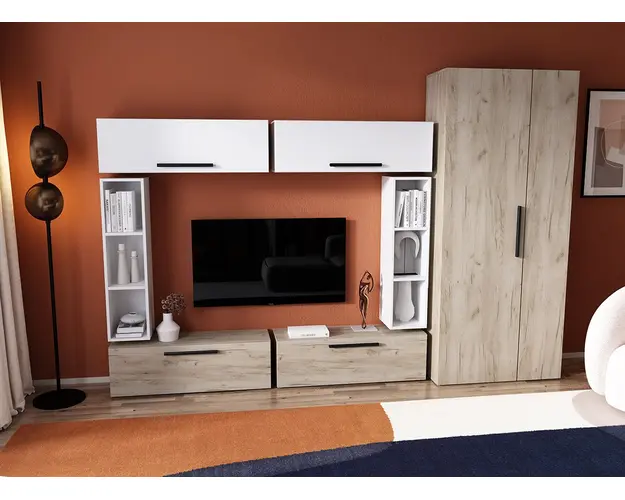 Living Pati 068 - Mobila Sufragerie Stejar + Alb