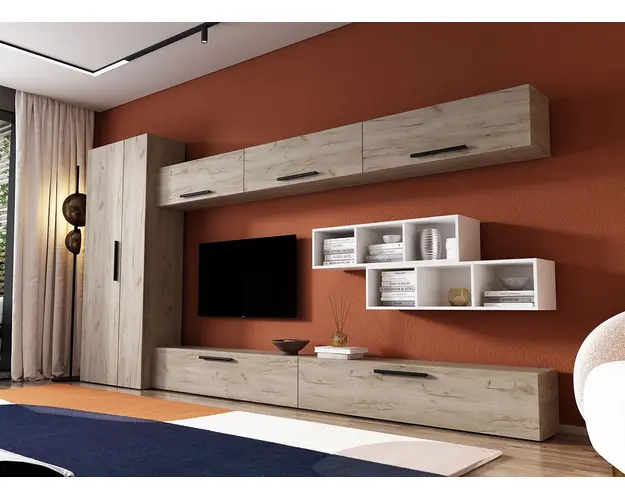 Living Pati 070 - Mobila Sufragerie Stejar + Alb