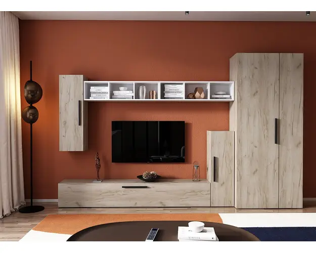 Living Pati 073 - Mobila Sufragerie Stejar + Alb