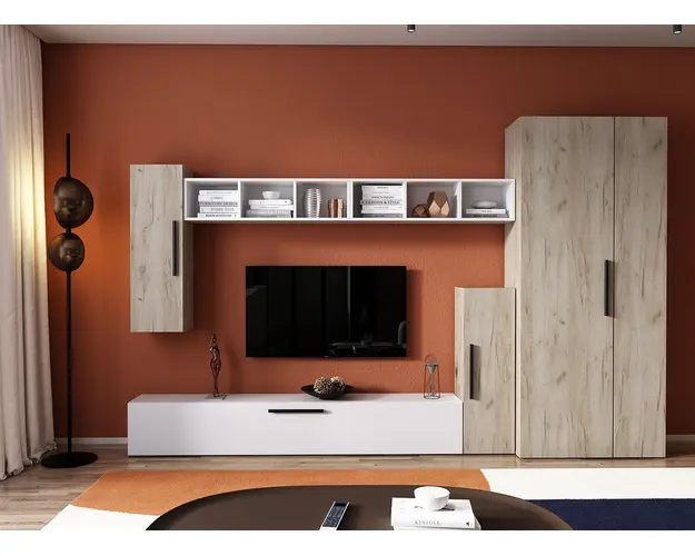 Living Pati 074 - Mobila Sufragerie Stejar + Alb