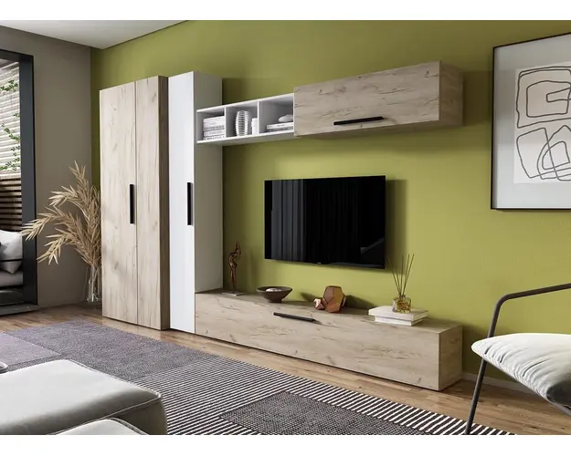 Living Pati 080 - Mobila Sufragerie Stejar + Alb