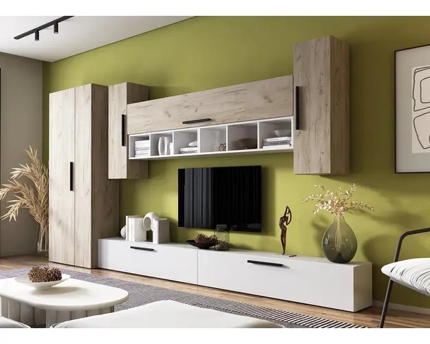 Living Pati 086 - Mobila Sufragerie Stejar + Alb