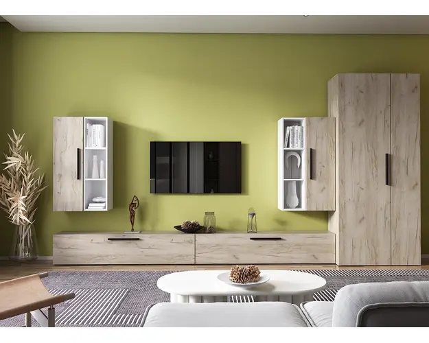 Living Pati 088 - Mobila Sufragerie Stejar + Alb