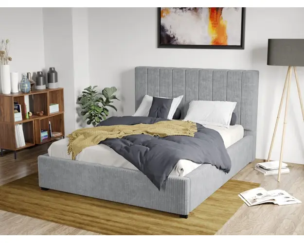Pat Tapitat Adam cu somiera fixa Gri Deschis - Poso 55 90 x 200