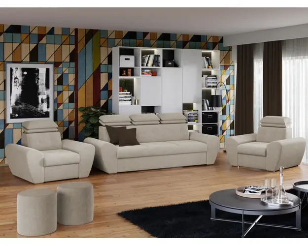 Set Canapea si Fotolii Barini Crem