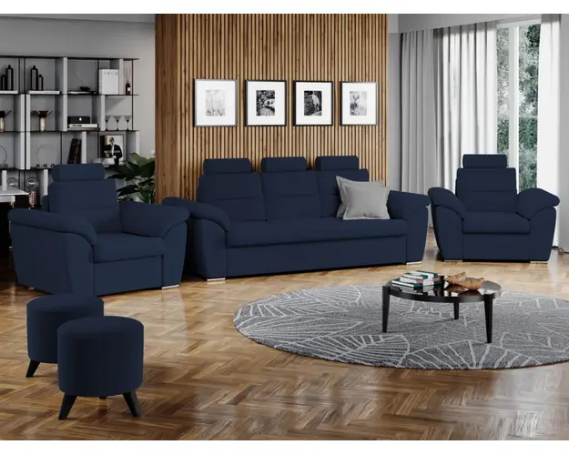 Set Canapea si Fotolii Biano Albastru