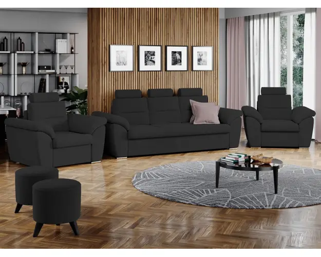 Set Canapea si Fotolii Biano Gri Antracit