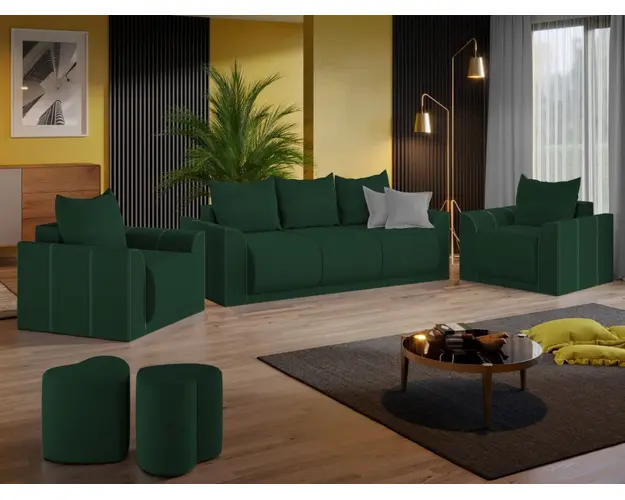 Set Canapea si Fotolii Nova Verde