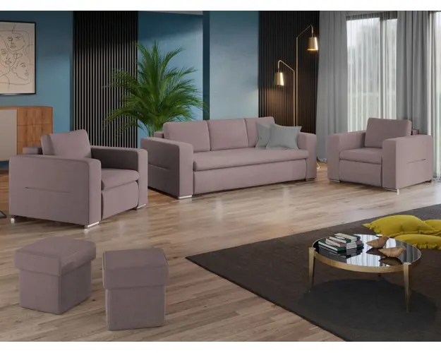 Set Canapea si Fotolii Ivy Roze