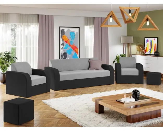 Set Canapea si Fotolii Mini Gri Deschis / Gri Antracit