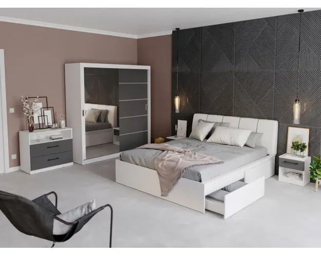 Set Mobila Dormitor Avangard C12 tapitat / oglinda