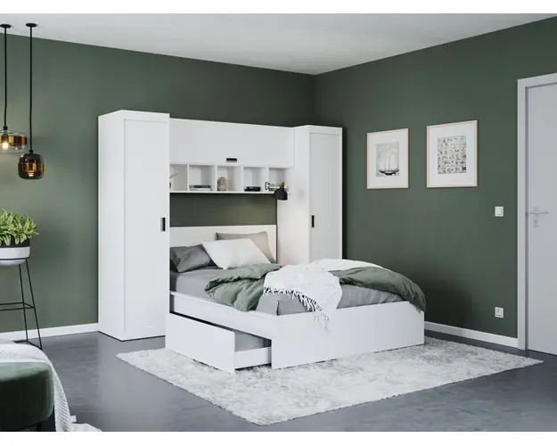 Set Mobila Dormitor Nordis 2.42m cu pat incadrat