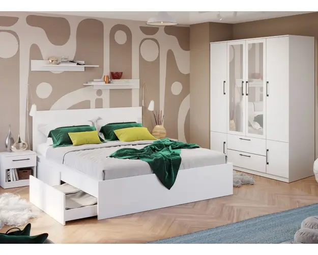 Set Mobila Dormitor Snow C05 cu oglinda