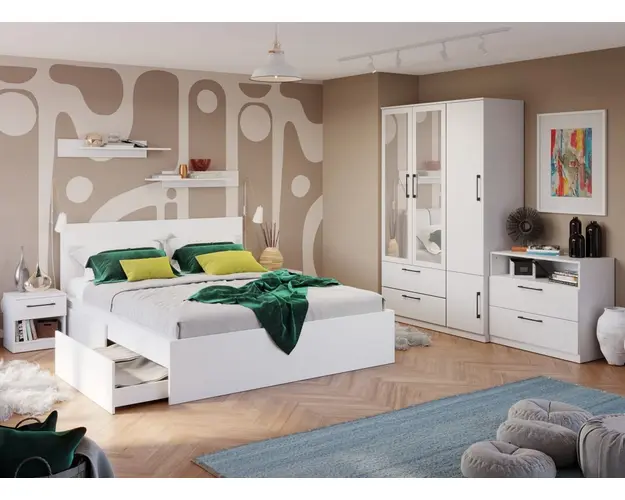 Set Mobila Dormitor Snow C11 cu oglinda