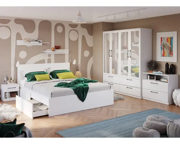 Set Mobila Dormitor Snow C17 cu oglinda
