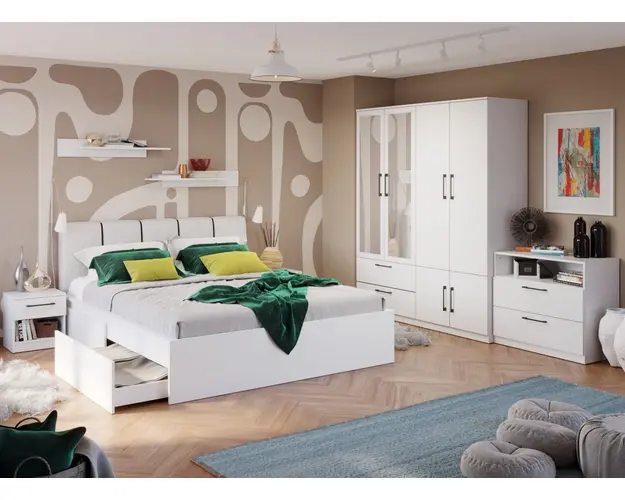 Set Mobila Dormitor Snow C27 tapitat / oglinda